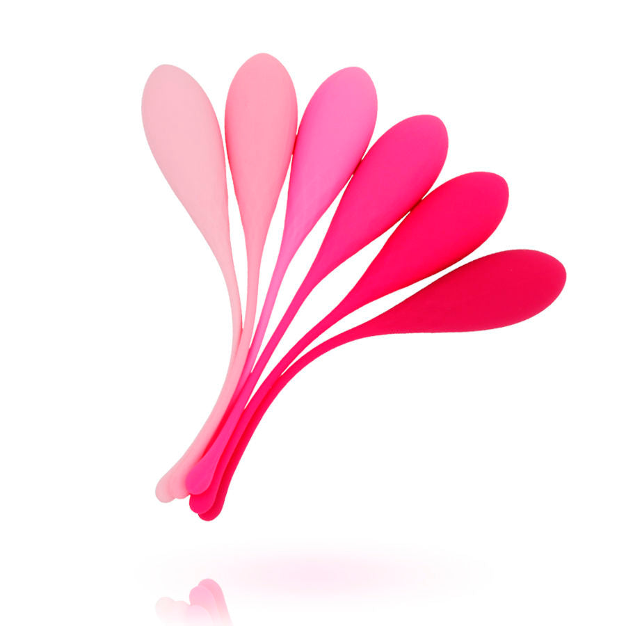 Set di 6 pesi LESLIE per l'allenamento dei muscoli pelvici, ideale per esercizi Kegel e miglioramento della tonicità.