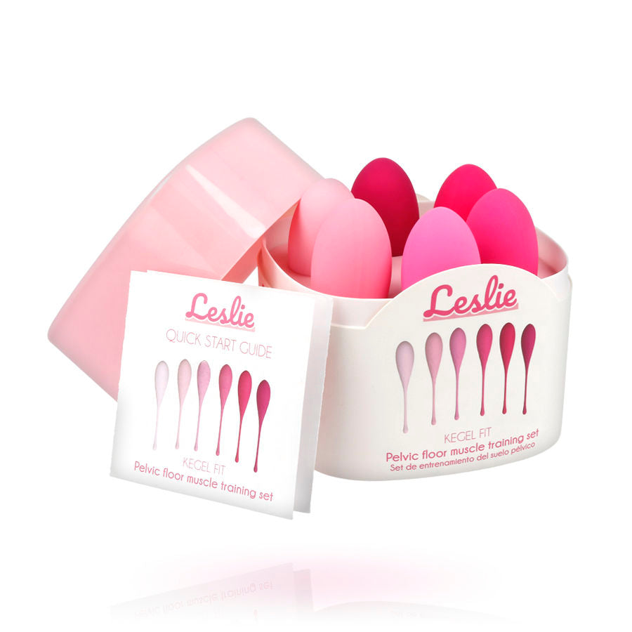 Set di 6 accessori LESLIE per l'allenamento dei muscoli pelvici e esercizi Kegel, ideale per rafforzare il pavimento pelvico.