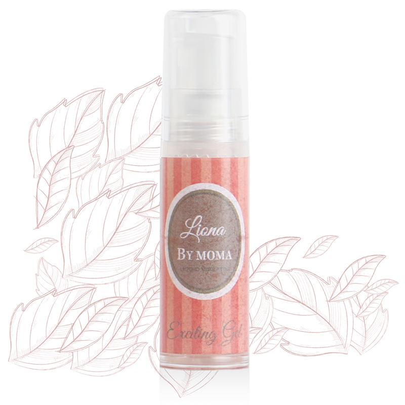 Gel vibratore eccitante LIONA BY MOMA, 6 ml, in confezione con dettagli del prodotto visibili e etichetta chiara.