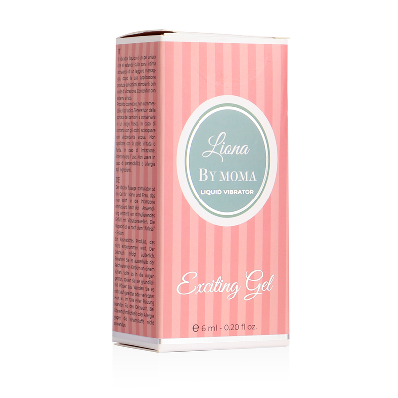 Gel vibratore eccitante LIONA BY MOMA in flacone da 6 ml, prodotto intimo e stimolante per il piacere.