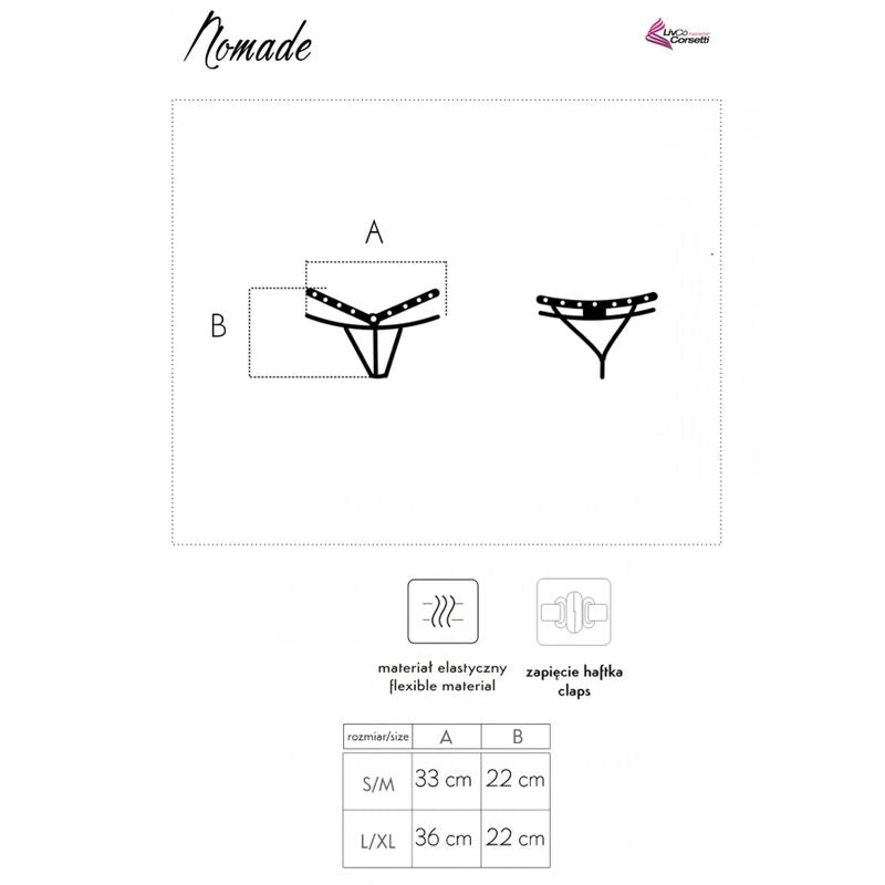 Perizoma nero LIVCO CORSETTI FASHION Nomade senza cavallo, tessuto morbido e aderente, dettagli eleganti e moderni.
