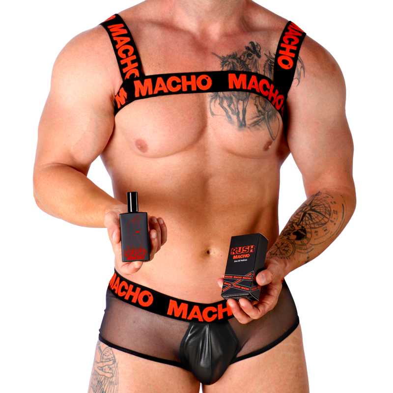 Profumo MACHO RUSH Eau de Parfum da 30 ml, bottiglia elegante con spray, per uomo, brand MACHO UNDERWEAR.