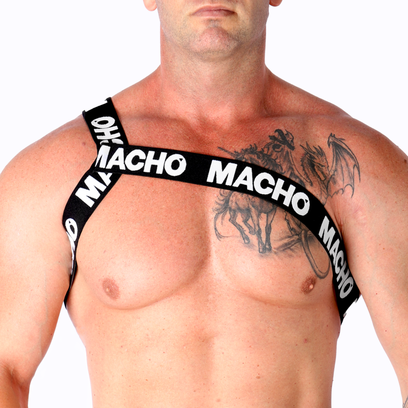 Pettorina romana bianca MACHO UNDERWEAR S/M, elegante e confortevole, visibile in questa immagine.