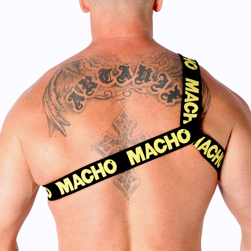 Pettorina romana bianca MACHO UNDERWEAR S/M, elegante e confortevole, con dettagli in stile classico per cani di taglia piccola.