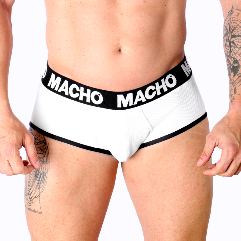 Slip bianco MACHO MS30BL di MACHO UNDERWEAR, modello S, in cotone, con vestibilità comoda e dettaglio semplice.