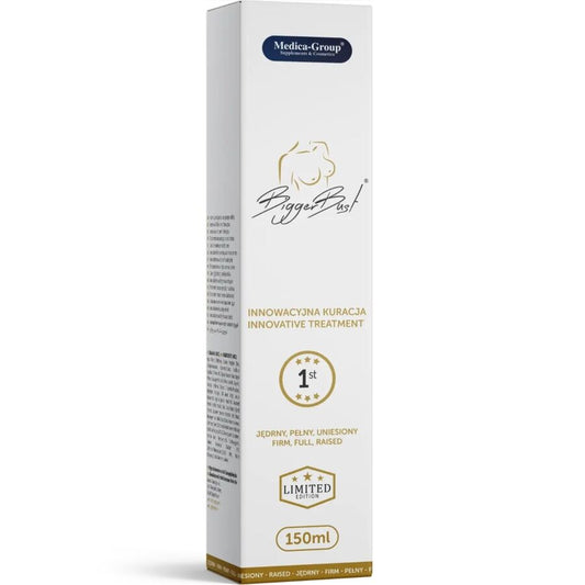 Siero Medica Group per ingrandire il seno, flacone da 150 ml con etichetta e applicatore, formato compatto e pratico