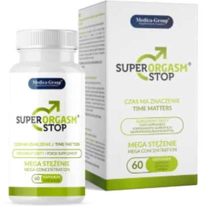 Capsule di MEDICA GROUP Super Orgasm Stop Delay per uomini, confezione da 60 capsule, integratore per il controllo dell'eiaculazione