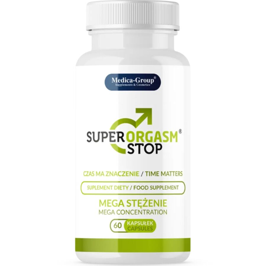 Capsule di MEDICA GROUP Super Orgasm Stop Delay per uomini, confezione da 60 capsule, integratore per il controllo dell'orgasmo