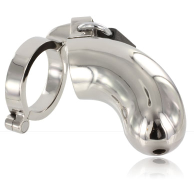 Anello di castit in metallo HARD METAL HARD, superficie lucida e resistente, visibile nella foto.