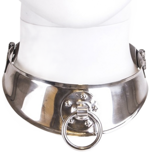 Collare di trattenuta METAL HARD con anello in metallo robusto, ideale per applicazioni di sicurezza e controllo.