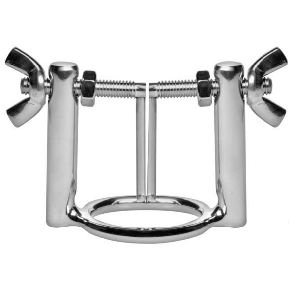 Dilatatore uretrale in metallo METAL HARD con pressa, strumento medico per dilatazione uretrale, visibile in immagine.