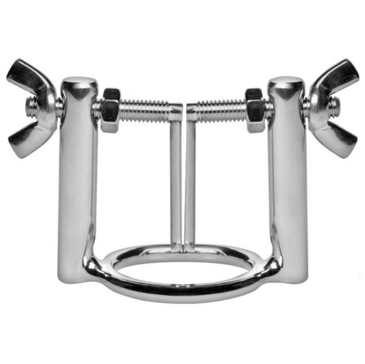 Dilatatore uretrale in metallo METAL HARD con pressa, strumento medico per dilatazione uretrale, visibile in immagine.