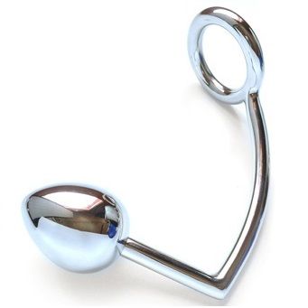Gancio anale METAL HARD da 45mm in metallo, con superficie liscia e design robusto, visibile in primo piano nell'immagine.