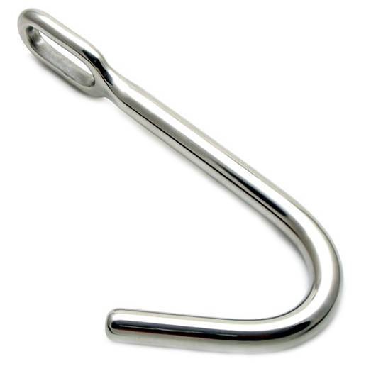 Gancio bondage anale METAL HARD in metallo resistente, con design robusto e sicuro per giochi BDSM e pratiche di bondage.