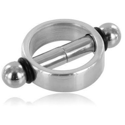 Morsetti per capezzi magnetici METAL HARD, coppia di supporti in metallo per fissaggi sicuri e pratici, vista fronte su immagine.