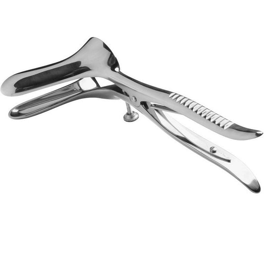 Doppio speculo anale METAL HARD in metallo, con dettagli ergonomici e superficie liscia, ideale per stimolazione e piacere.