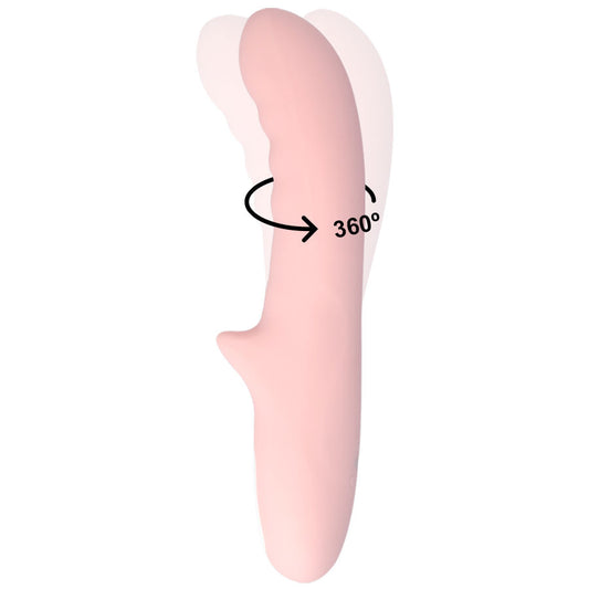 Vibratore rotatore rosa MIA PISA con design elegante e dettagli realistici, ideale per piacere e stimolazione personale.