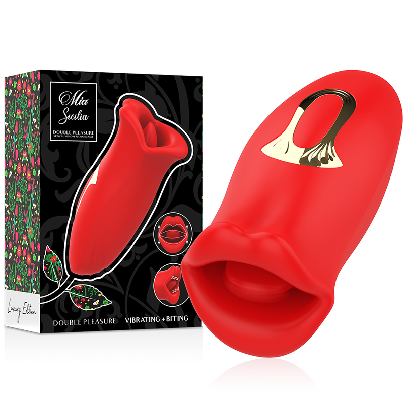 Vibrante e mordente, il prodotto MIA Sicilia Doppio Piacere mostra un packaging elegante con dettagli colorati e design raffinato