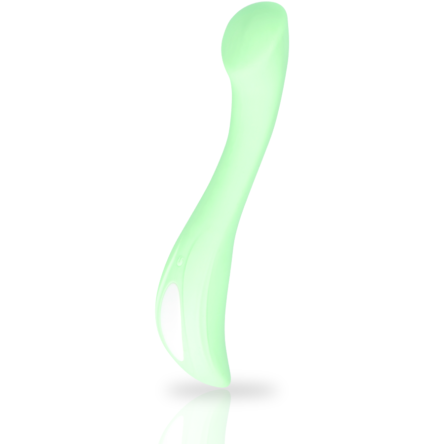 Vibratore da pavimento pelvico MIA Devon verde, design ergonomico e colorato, ideale per esercizi di rafforzamento pelvico.
