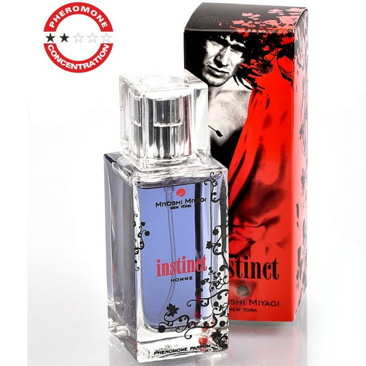 Profumo Miyoshi Miyagi Nueva York Instinto Uomo 50 ml, bottiglia con design elegante e logo della marca.