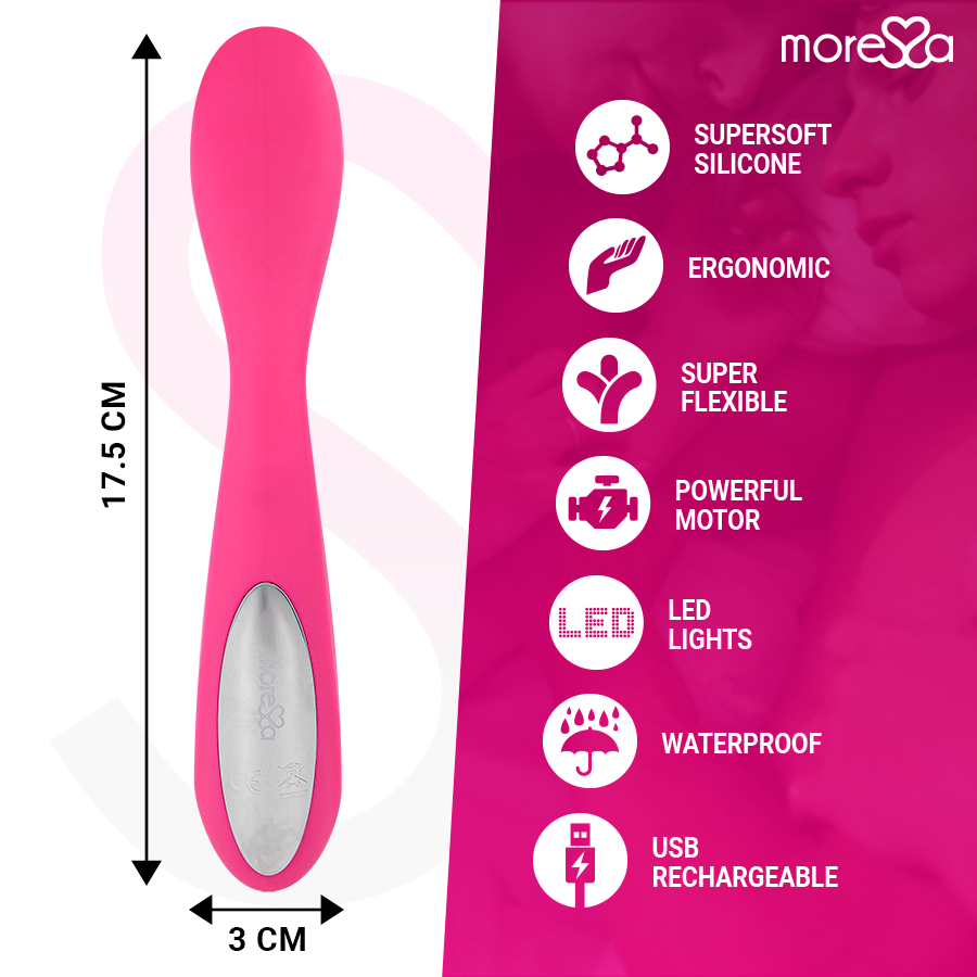 Silicone ricaricabile Moressa Druso Premium, dettaglio del design e della superficie liscia del prodotto.