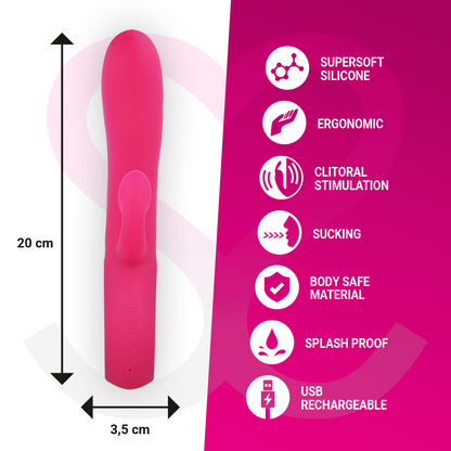 Aspiratore clitoride MORESSA Dustin in silicone premium, con vibrazione potente e design ricaricabile, visibile in immagine.
