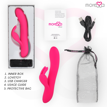 Ethan Premium Silicone Ricaricabile MORESSA, visione del dispositivo con silicone di alta qualità e elementi ricaricabili.
