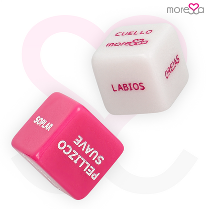 Set di dadi erotici spagnoli Moressa con dadi per giochi di ruolo e divertimento intimo, ideali per coppie.