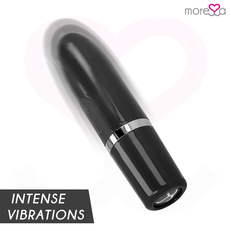 Vibratore da viaggio MORESSA IVY nero, stimolatore compatto e discreto, ideale per piacere personale in viaggio.