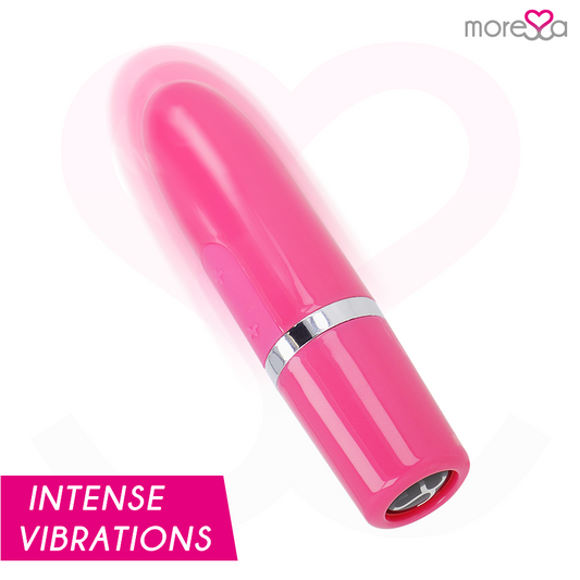 Vibratore stimolatore da viaggio Moressa Ivy in rosa con design compatto e ergonomico, ideale per piacere personale.