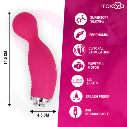 Aspiratore e massaggiatore multi-performance MORESSA Kirk Duo in silicone premium, ricaricabile, con design ergonomico e funzionalità multiple.