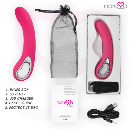 Punta di silicone ricaricabile MORESSA Nelson Premium, con dettagli e design elegante, visibile in primo piano nell'immagine.