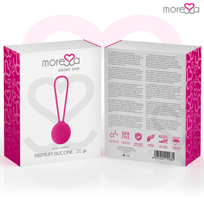 Silicone rosa MORESSA Osian One Premium, morbido e elastico, visibile nel primo piano dell'immagine.