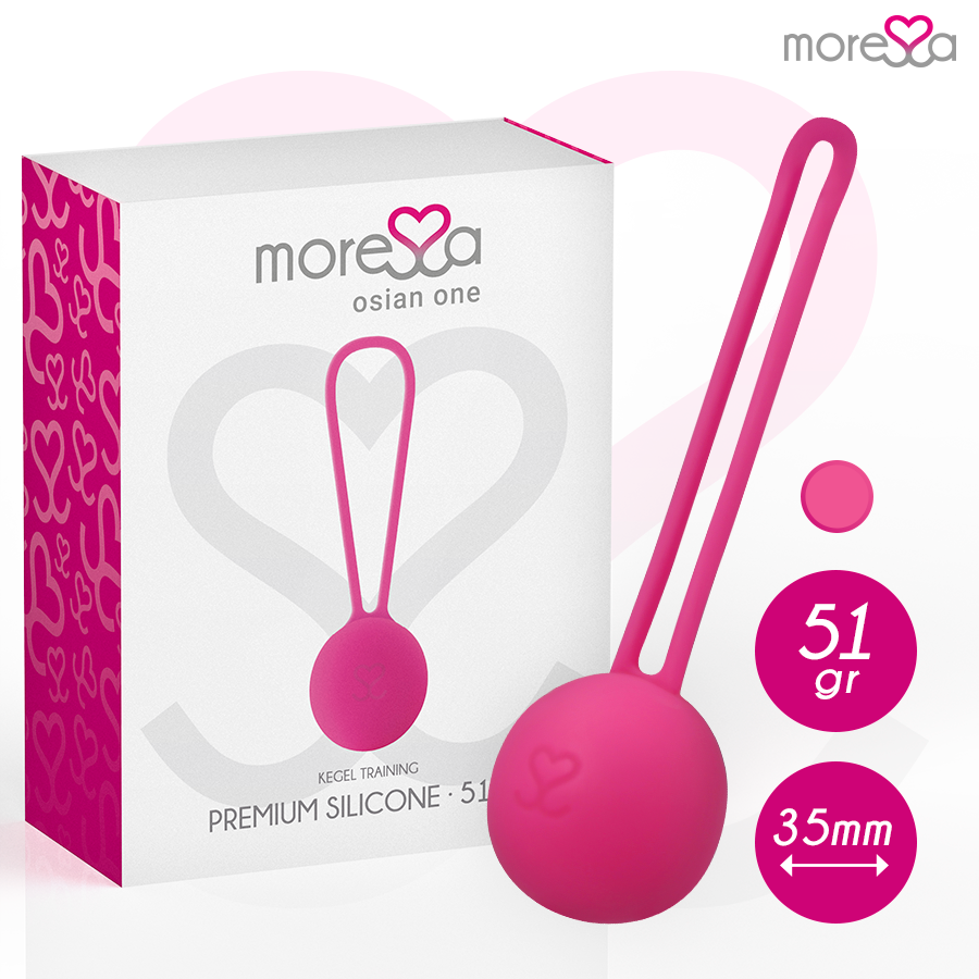 Moressa Osian One in silicone rosa, elegante e morbido, visibile in primo piano, ideale per comfort e stile.