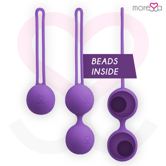 Set premium MORESSA Osian in silicone lilla, con dettagli eleganti e design moderno, visibile in primo piano nell'immagine.