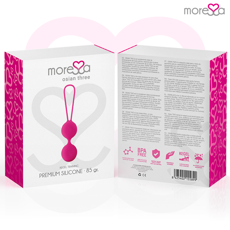 Osian Tre Premium silicone rosa di MORESSA, morbido e resistente, visibile in questa immagine.