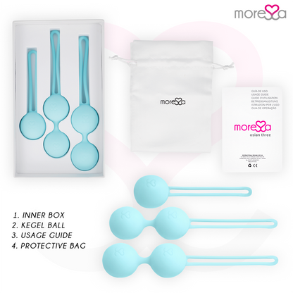 Set Osian premium in silicone turchese di MORESSA, include bracciale e collana con dettagli eleganti e color turchese vibrante.