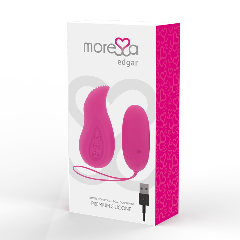 Telecomando in silicone MORESSA Edgar Premium con pulsanti colorati e design ergonomico, vista frontale.