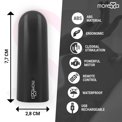 Telecomando vibratore NIX nero della marca MORESSA, dispositivo di controllo a distanza per usi intimi.