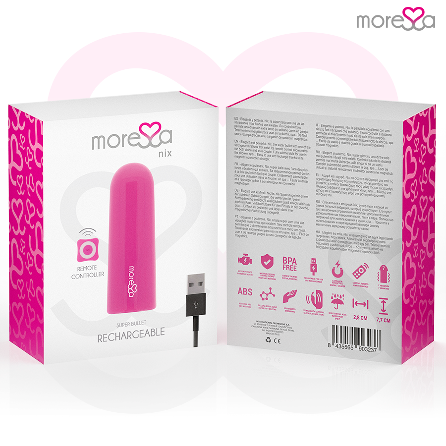 Telecomando vibratore Nix rosa di MORESSA, dispositivo di controllo a distanza per piacere personale.