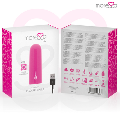 Telecomando vibratore Nix rosa di MORESSA, dispositivo di controllo a distanza per piacere personale.