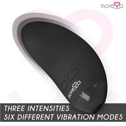 Vibratore Blossom nero di MORESSA, forma elegante e dettagliata, ideale per stimolazione e piacere personale.