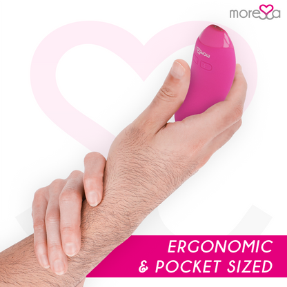 Vibratore Blossom rosa della marca MORESSA, forma ergonomica e dettagli delicati, ideale per stimolazione sensuale.
