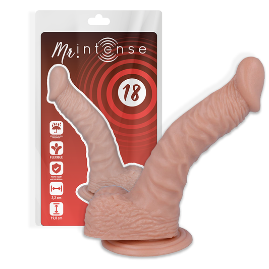 Penis realistico in silicone MR. INTENSE, lunghezza 19.8 cm e diametro 3.2 cm, dettaglio realistico e texture naturale