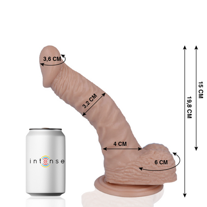 Penis realistico MR INTENSE di 19,8 cm e 3,2 cm di diametro, modello 18 PENE, in materiale morbido e dettagliato.