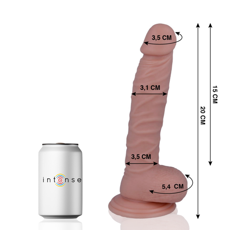 Penis realistico di MR. INTENSE, lunghezza 20 cm e diametro 3,1 cm, con dettagli realistici, modello MR INTENSE 19.