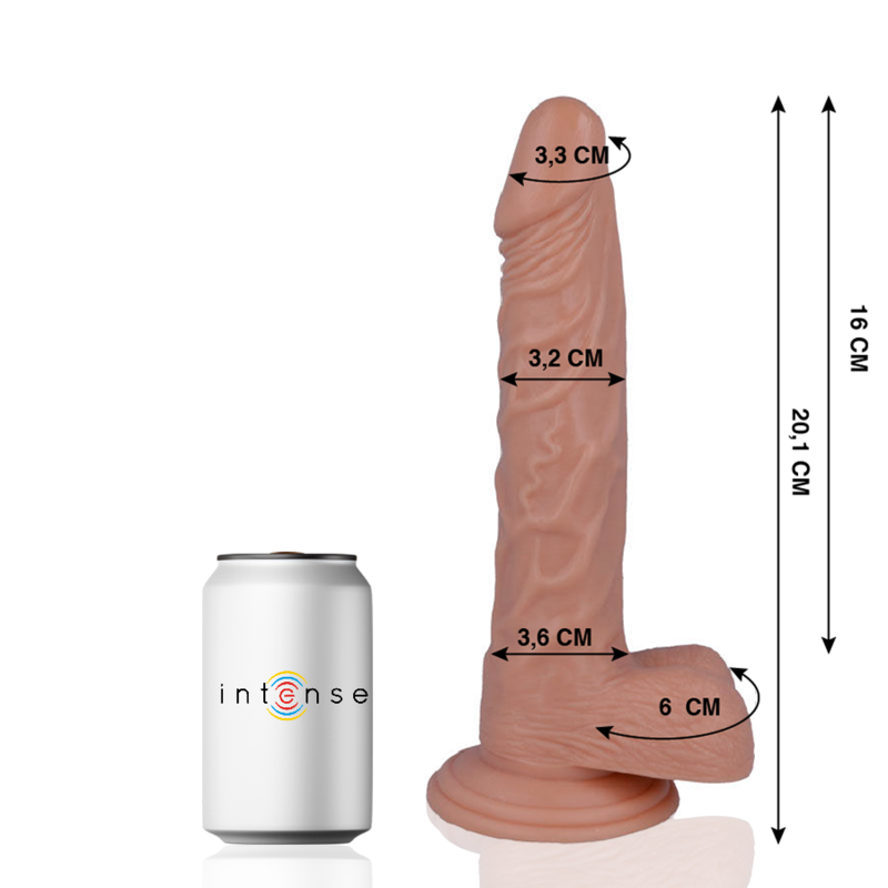 Pene realistico MR. INTENSE, lunghezza 20,1 cm e diametro 3,2 cm, con dettagli realistici e texture naturale.