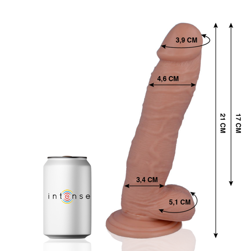 Penis realistico MR. INTENSE 24 Pene, lunghezza 21 cm, diametro 4.6 cm, dettagli realistici, silicone morbido.