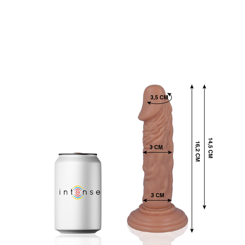 Penis realistico MR. INTENSE, 16,2 cm, con dettagli realistici, mostrato in questa immagine.