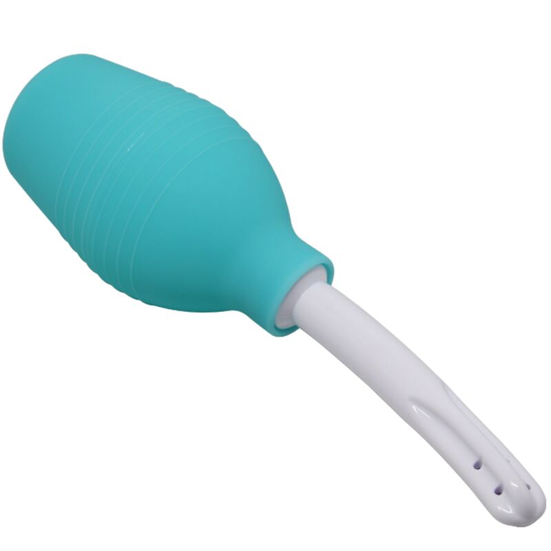 Dildo anale in gomma blu a forma di pera, prodotto da MR PLAY, con superficie liscia e forma ergonomica.